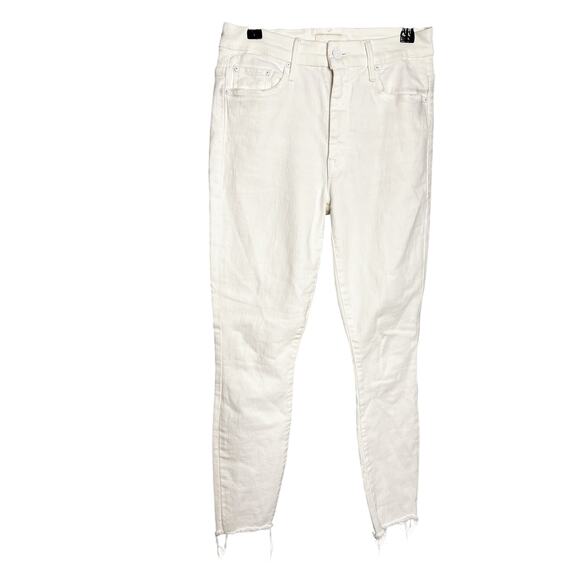 Mother High Waisted Looker Ankle Fray Jeans Size 26 Fairest of Them All White - Picture 2 of 9